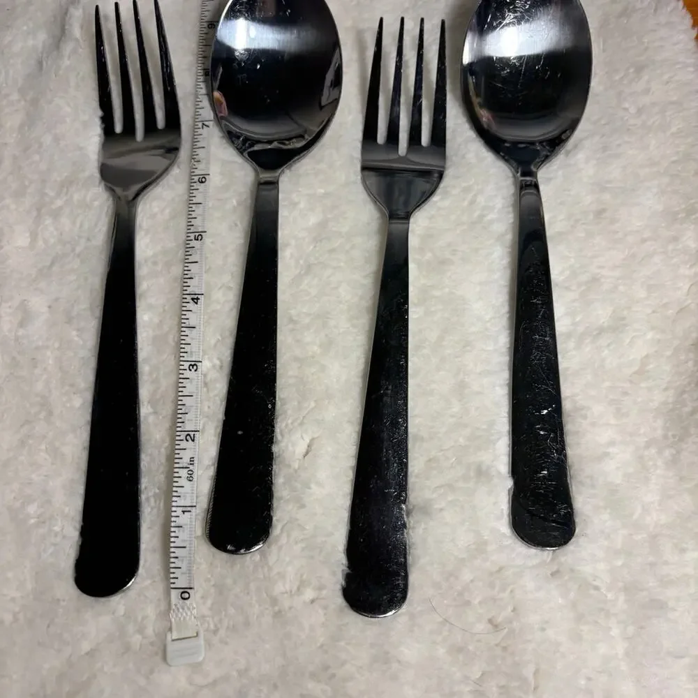 IKEA Stainless Serving Spoons and Forks. Set of 4 total